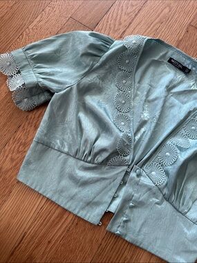 Nasty Gal Light Sage Jacquard Camisole Top